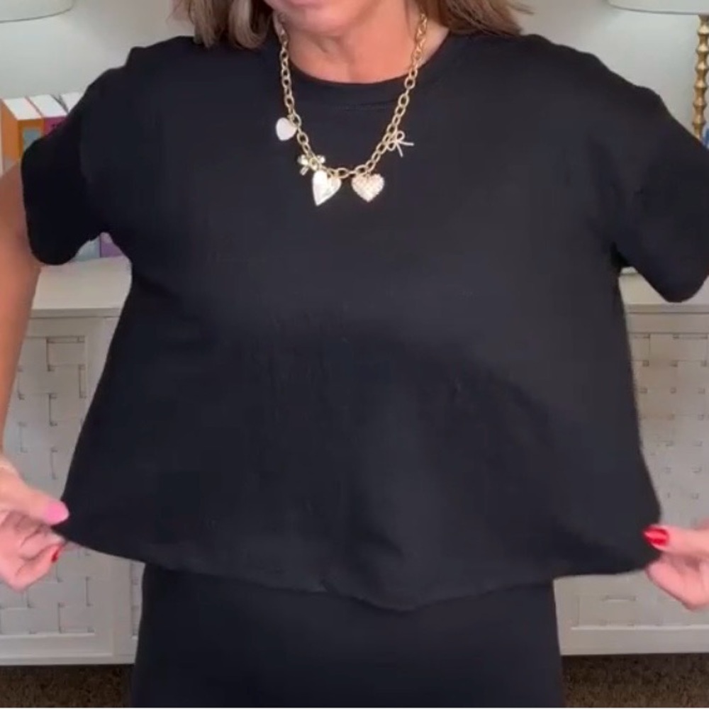 Z Supply sway textured crop tee in size large - Picture 3 of 6